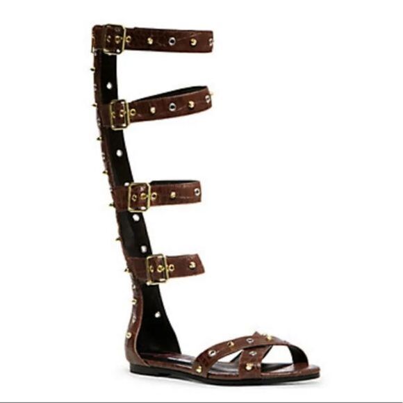 Steve Madden Brown Croc Gladiator Sandals - Picture 1 of 5